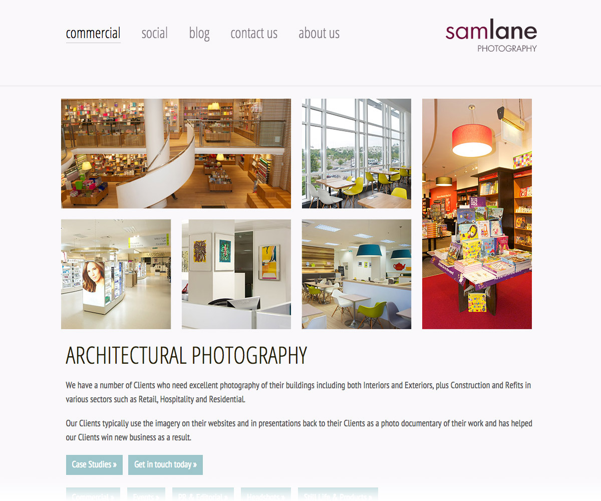 Sam Lane Photography Website 3